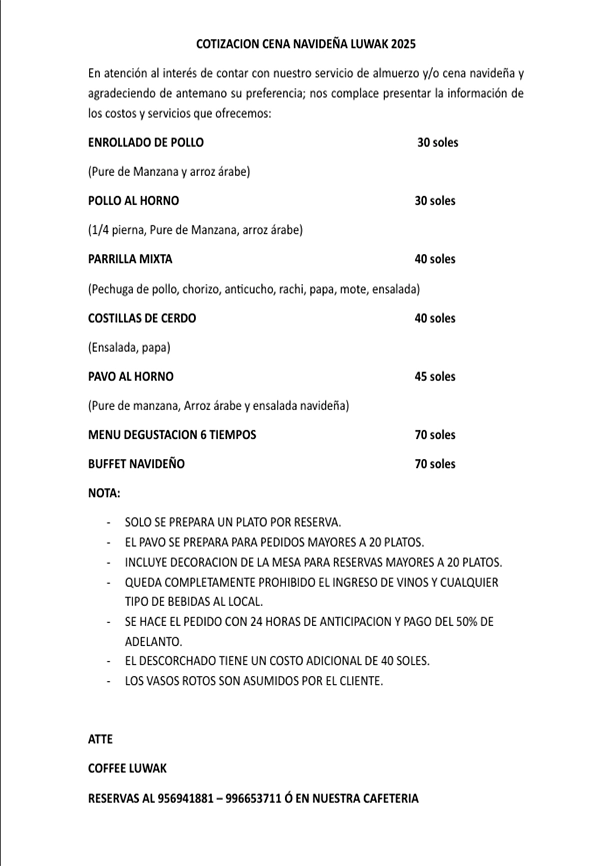Lista de carta 2