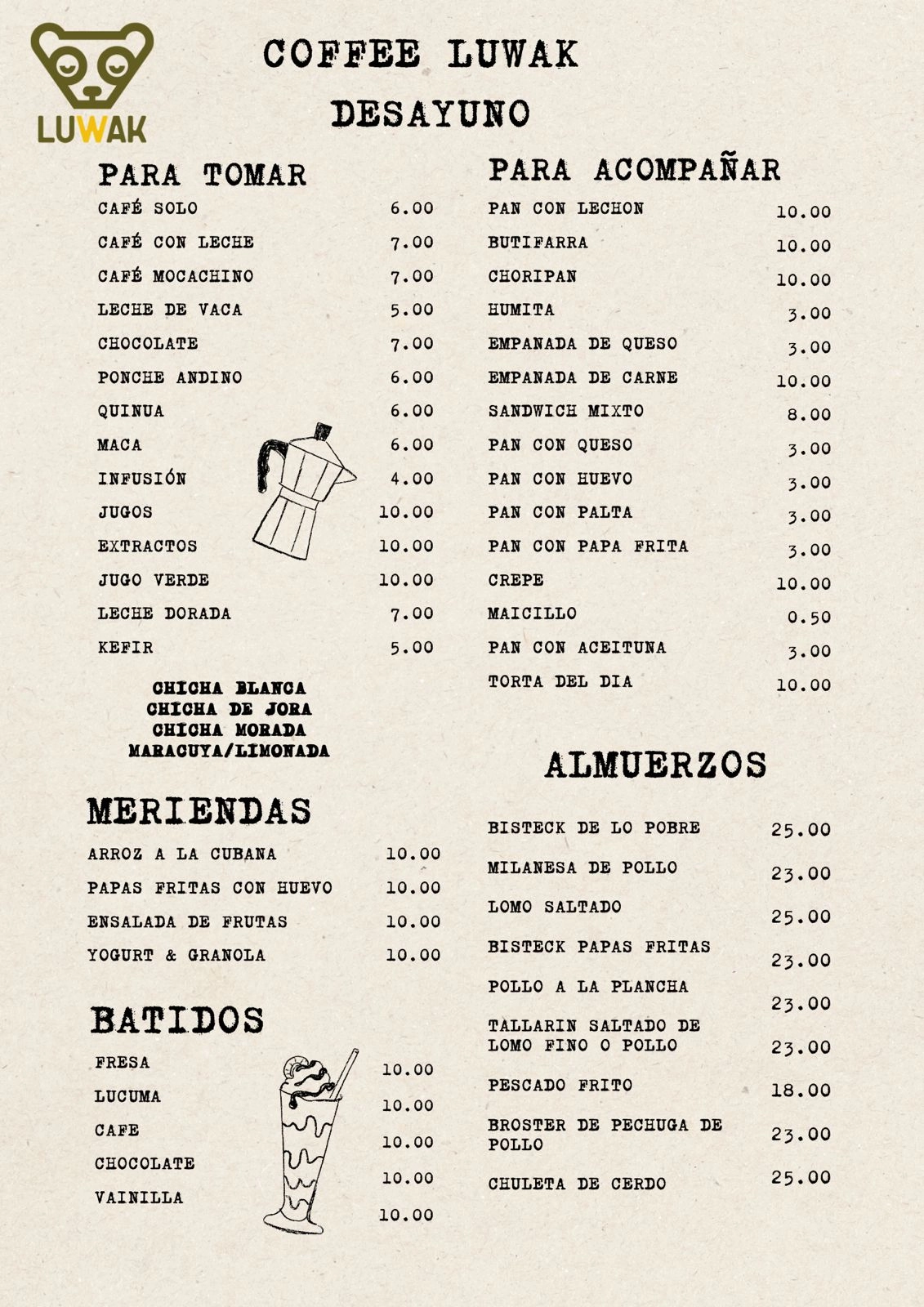 Lista de carta 1
